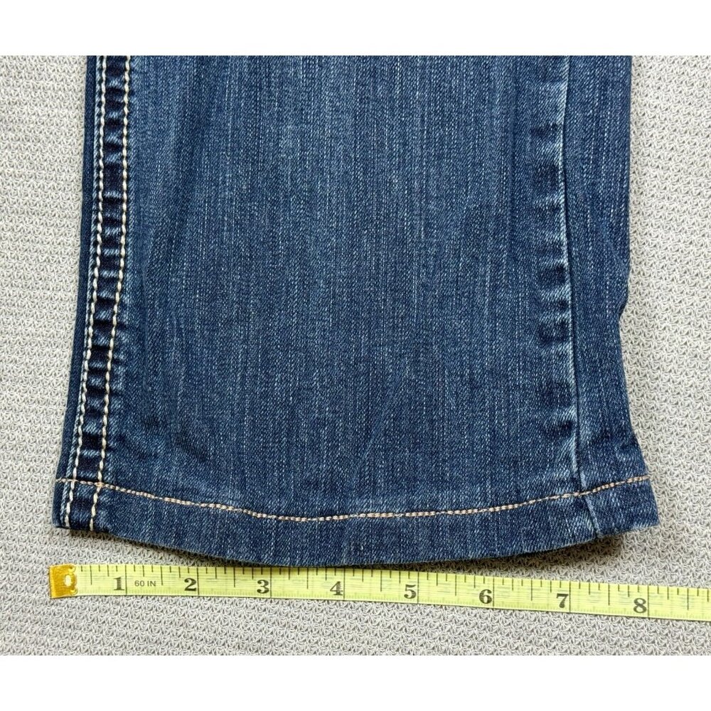 Maurices Womens Cropped Jeans Size 11/12 Long Denim Distressed Blue Low Rise - Picture 10 of 12